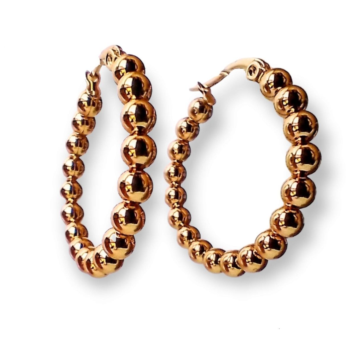 ELBAULDEJUMA - Argollas Aros Minimalista Esferas Hoop Chapadas En Oro 18k