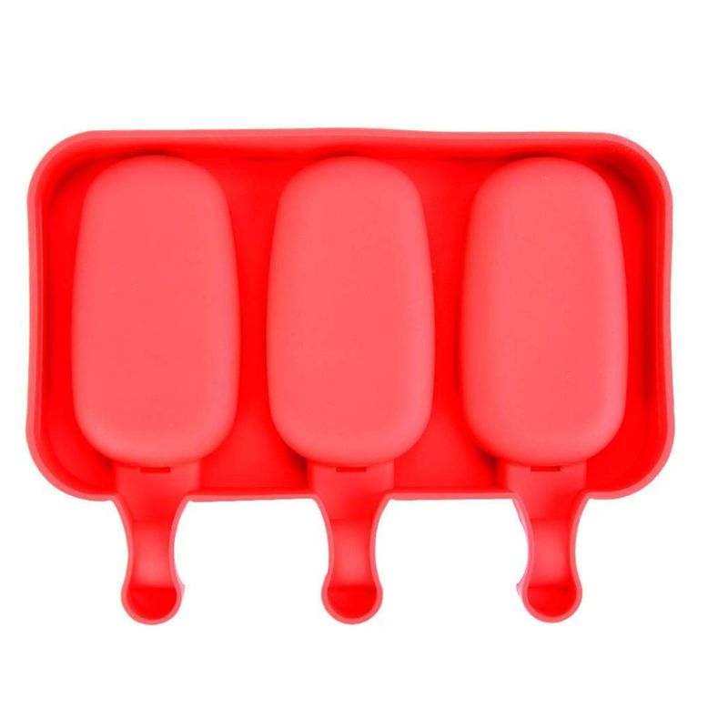 GENERICO - Molde Silicona 3 Helados Con Tapa Paleta De Helado Cakesicle