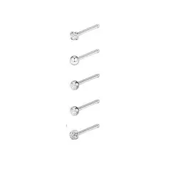 ELBAULDEJUMA - Piercing conjunto Set 5 hipoalergénico nariz punk nostril forma i