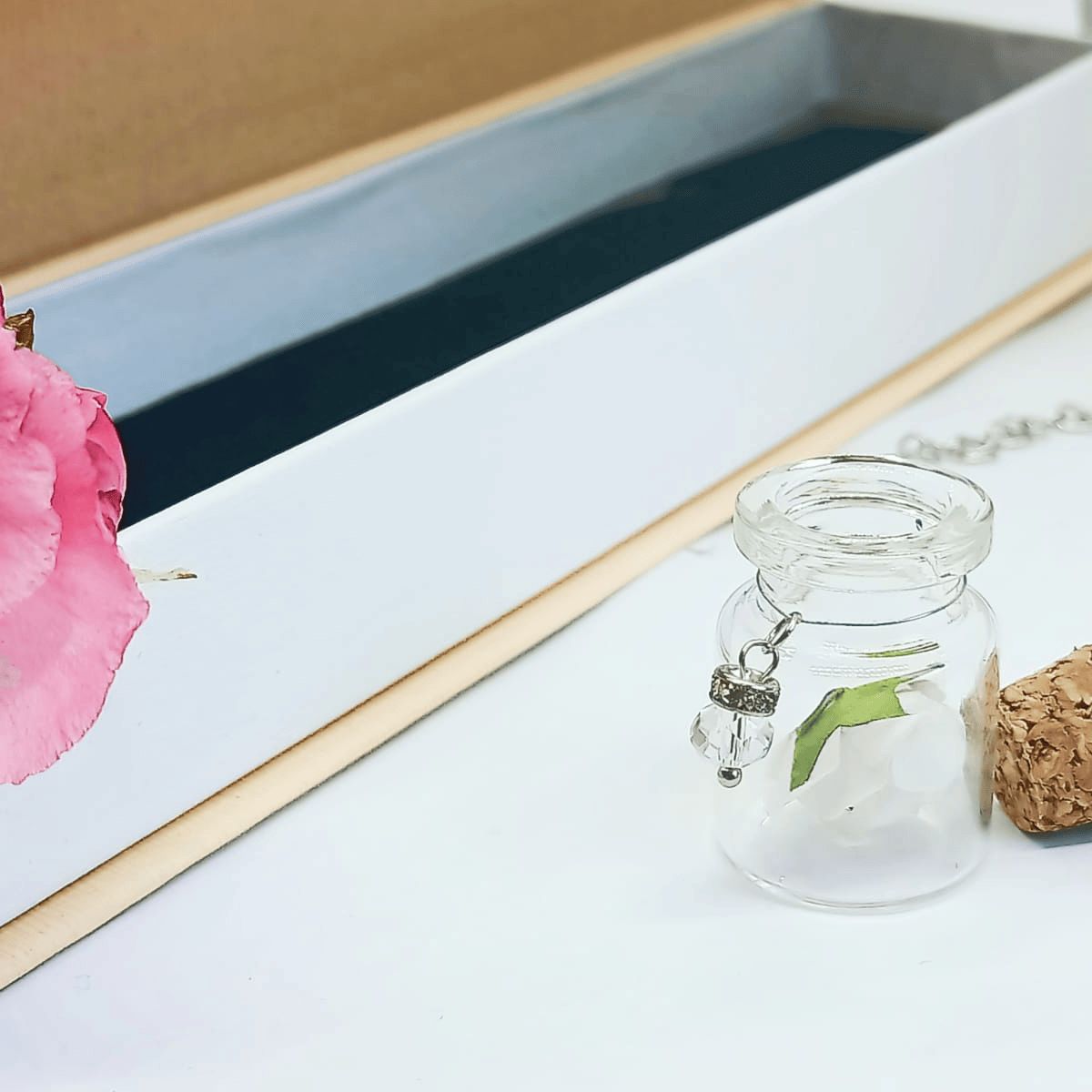 ELBAULDEJUMA - Colgante largo rosa en cristal curioso niñas moda