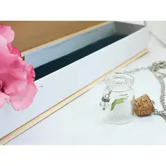 ELBAULDEJUMA - Colgante largo rosa en cristal curioso niñas moda