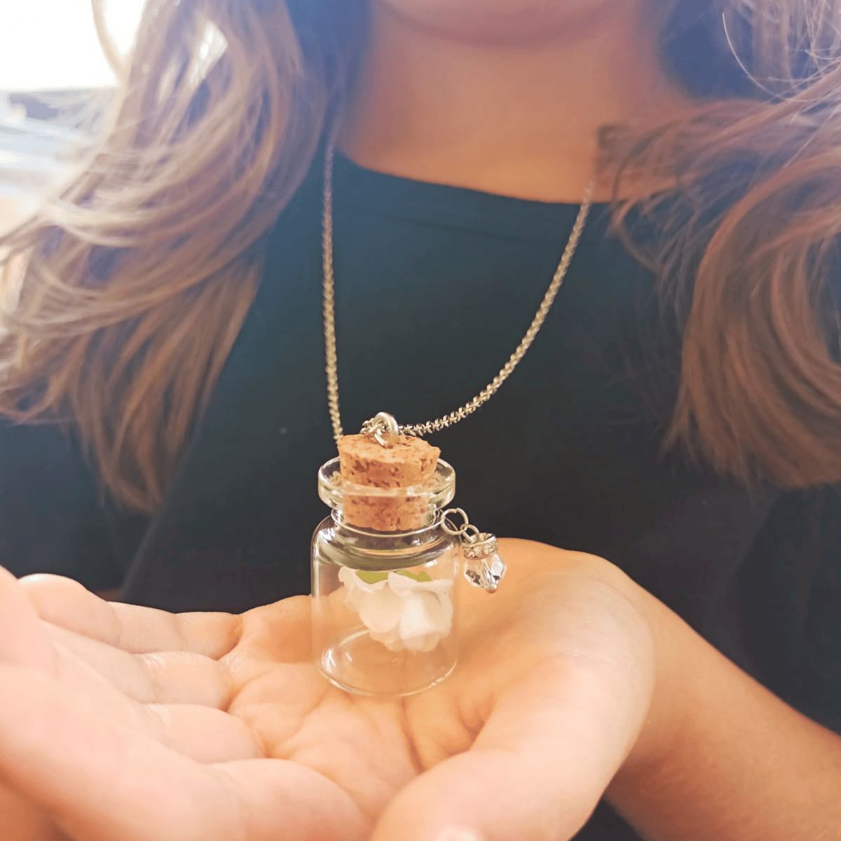 ELBAULDEJUMA - Colgante largo rosa en cristal curioso niñas moda