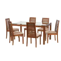 LATAM HOME - Juego De Comedor Barcelona 1600X1000 Silla Tenerife Cuero Beige