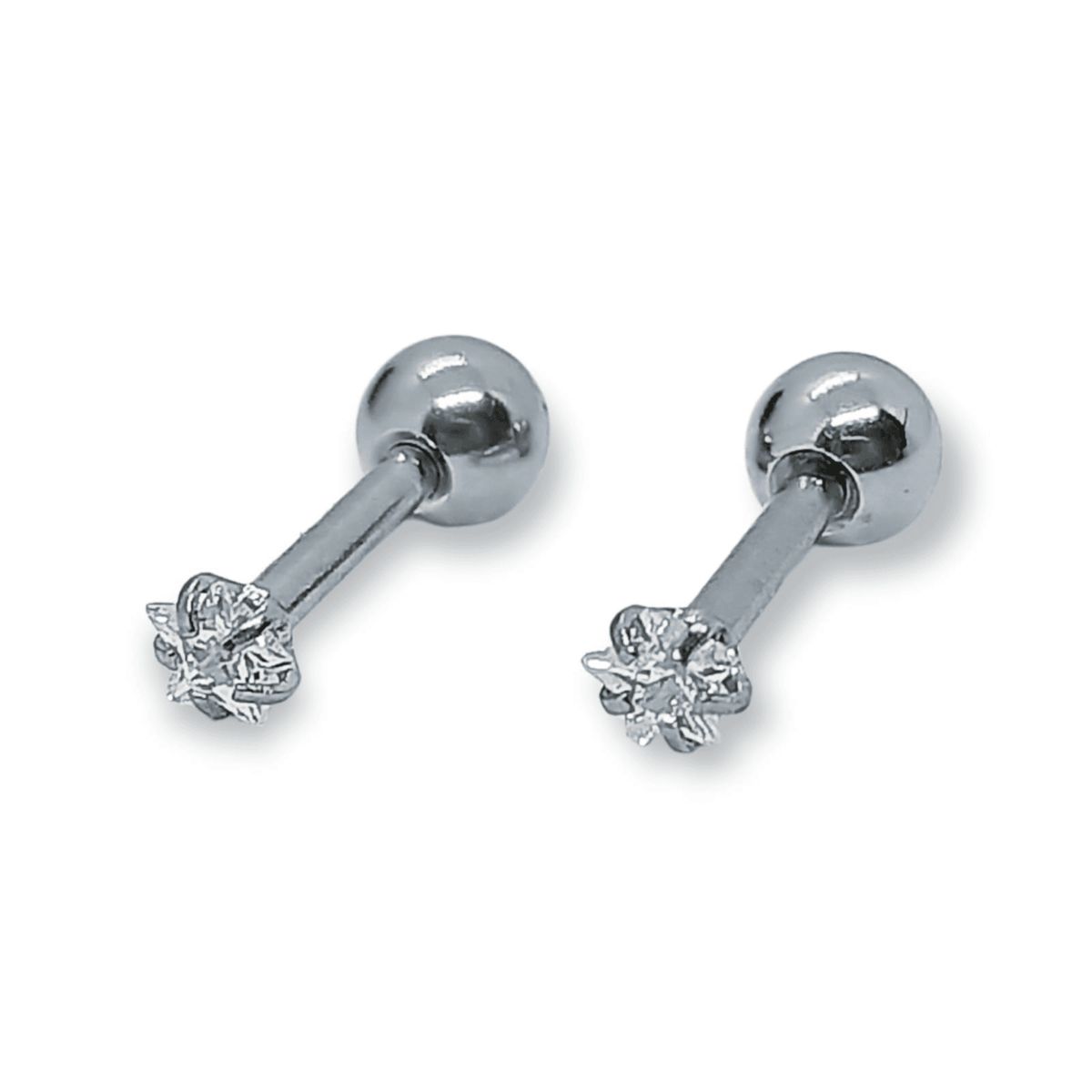 ELBAULDEJUMA - Aro seguridad tuerca punto luz estrella blanco 3mm hipoalergénico.-