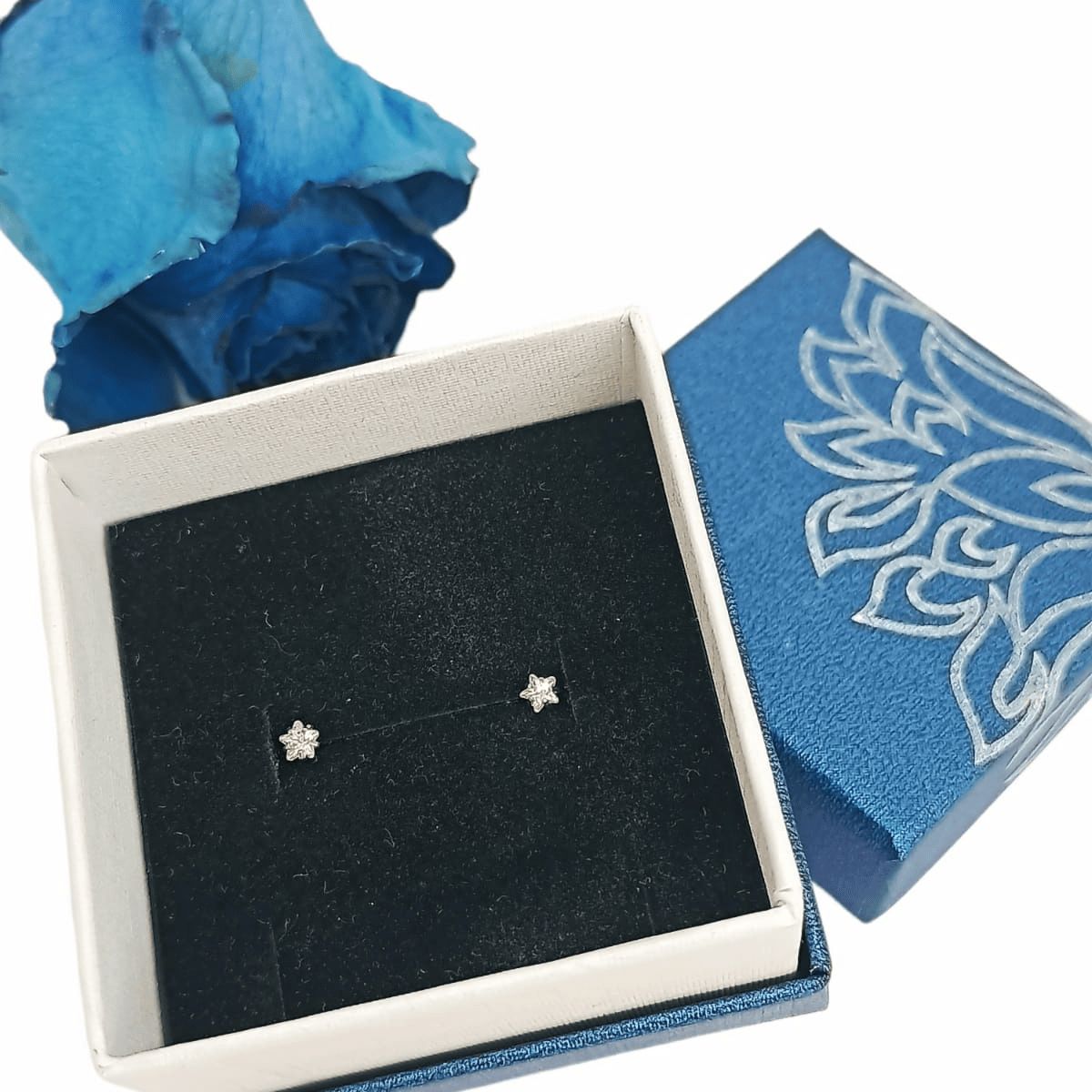 ELBAULDEJUMA - Aro seguridad tuerca punto luz estrella blanco 3mm hipoalergénico.-