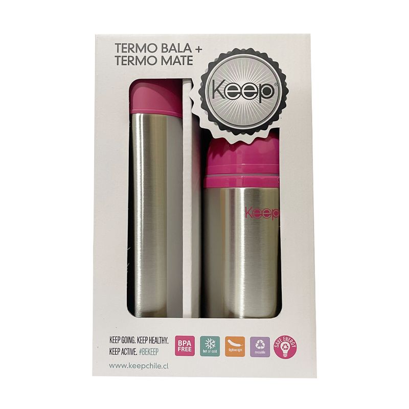KEEP - Set Mate 400ml+ Termo Bala 500ml Keep Matero Rosa