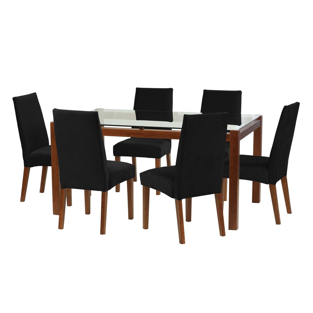 LATAM HOME - Juego De Comedor Barcelona 1600X1000 Silla Cadiz Tela Negro