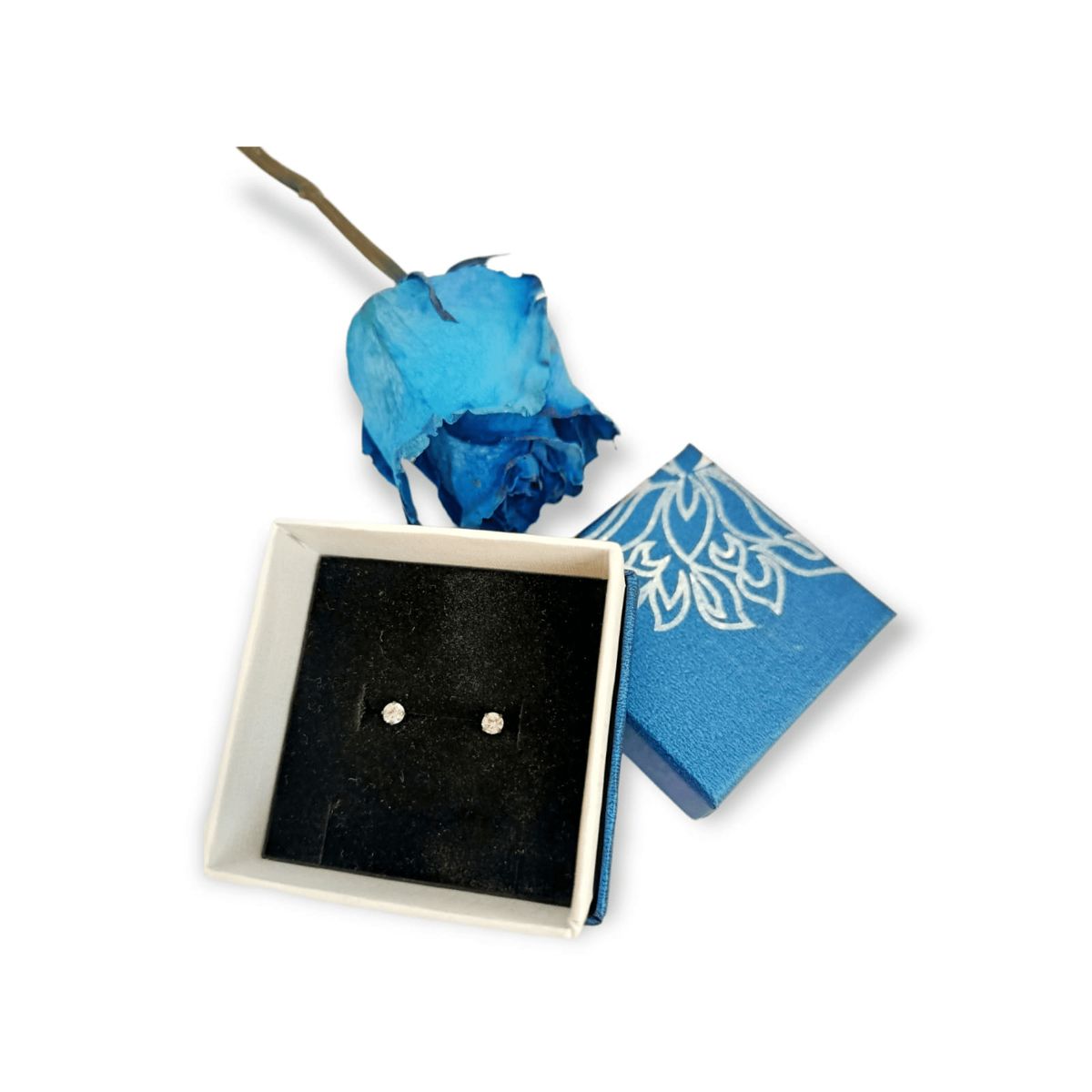 ELBAULDEJUMA - Aro punto luz zirconio circular blanco 3mm seguridad hipoalergénico