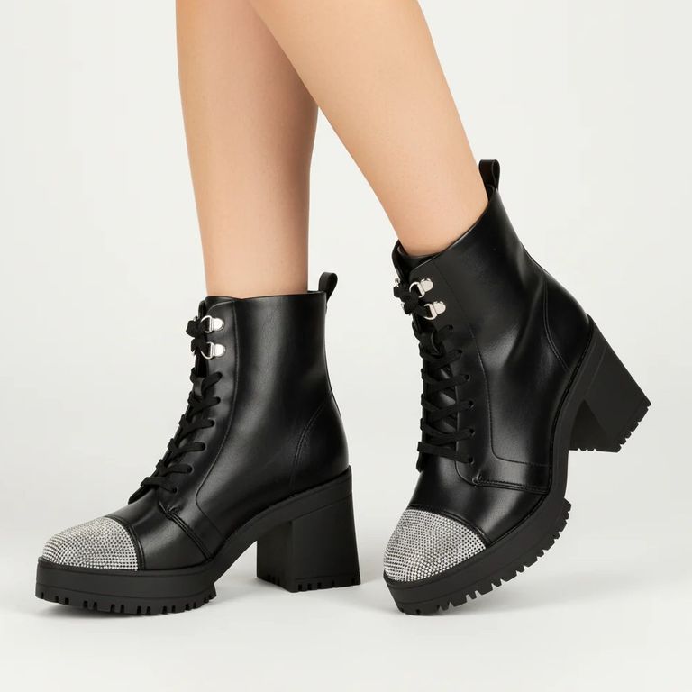 Botin Mujer Taco Negro
