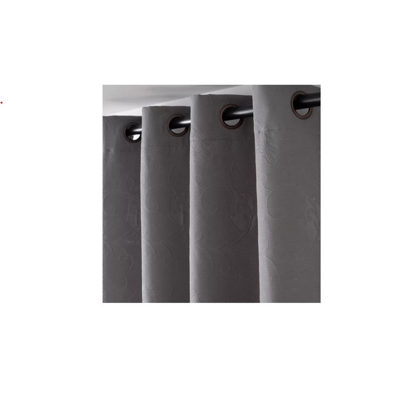 GENERICO - Cortinas Hogar Telas Brocato 2 Panos 140x220 Cm Gris