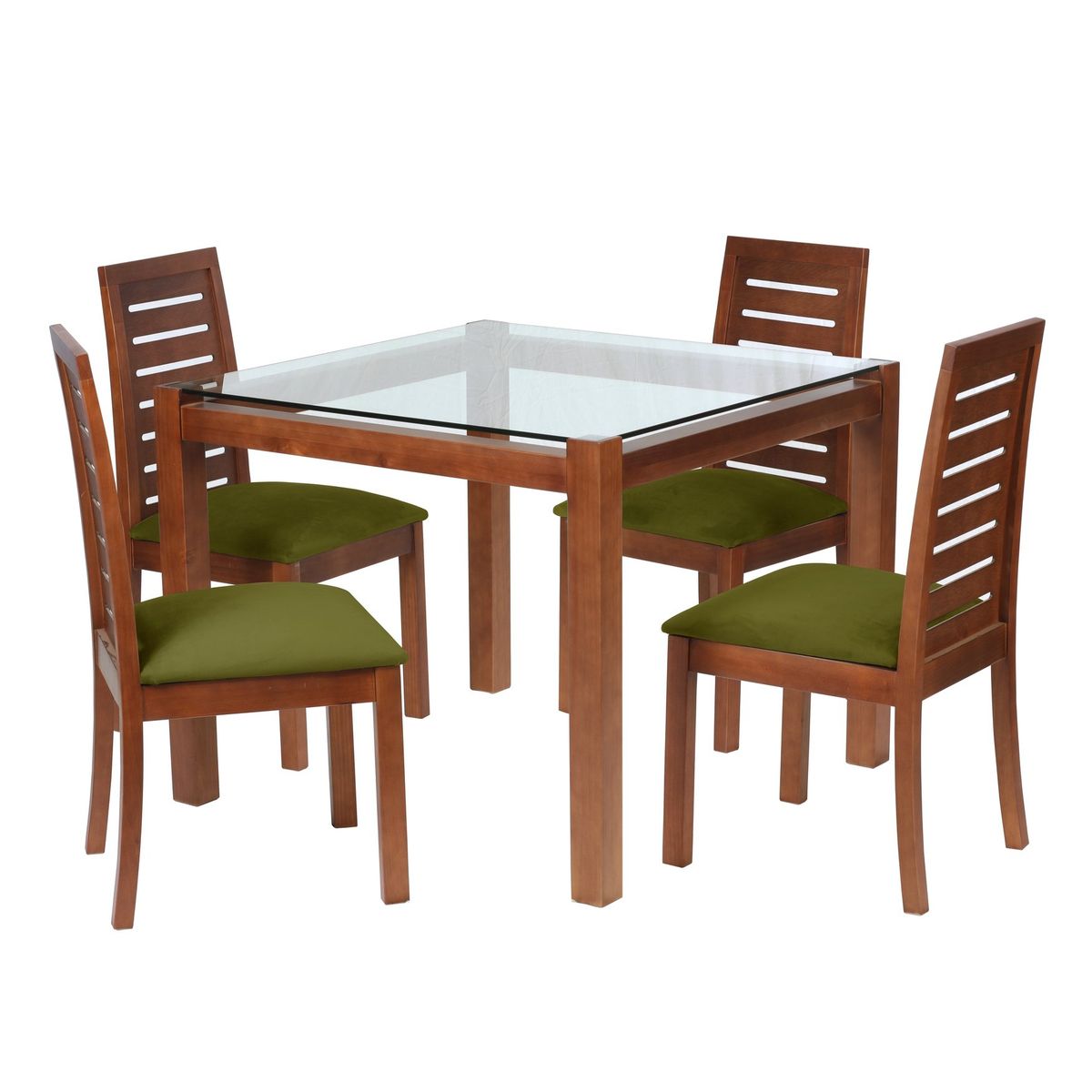 LATAM HOME - Juego De Comedor Barcelona 1000X1000 Silla Tenerife Tela Verde
