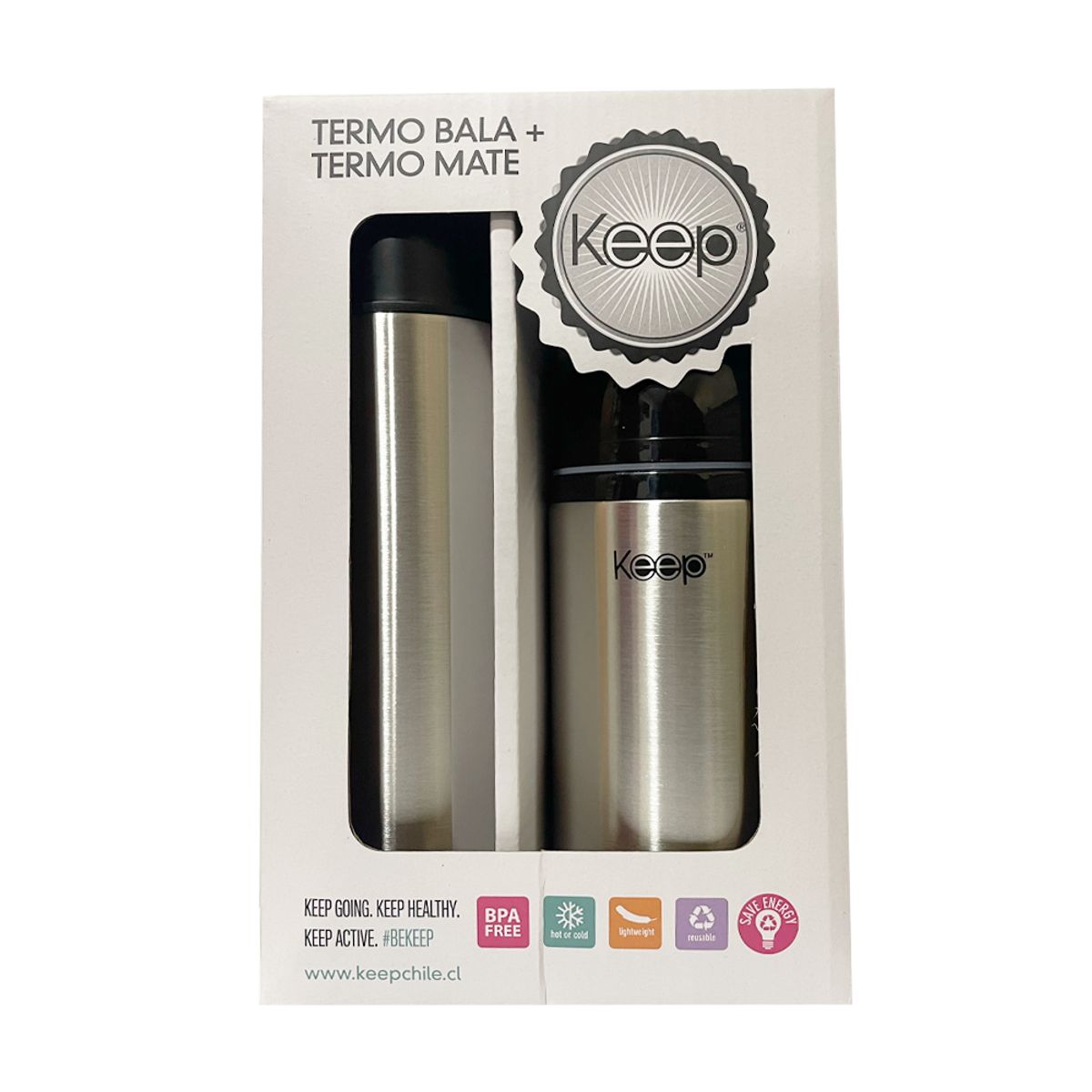 KEEP - Set Mate 400ml+ Termo Bala 500ml Keep Matero Negro