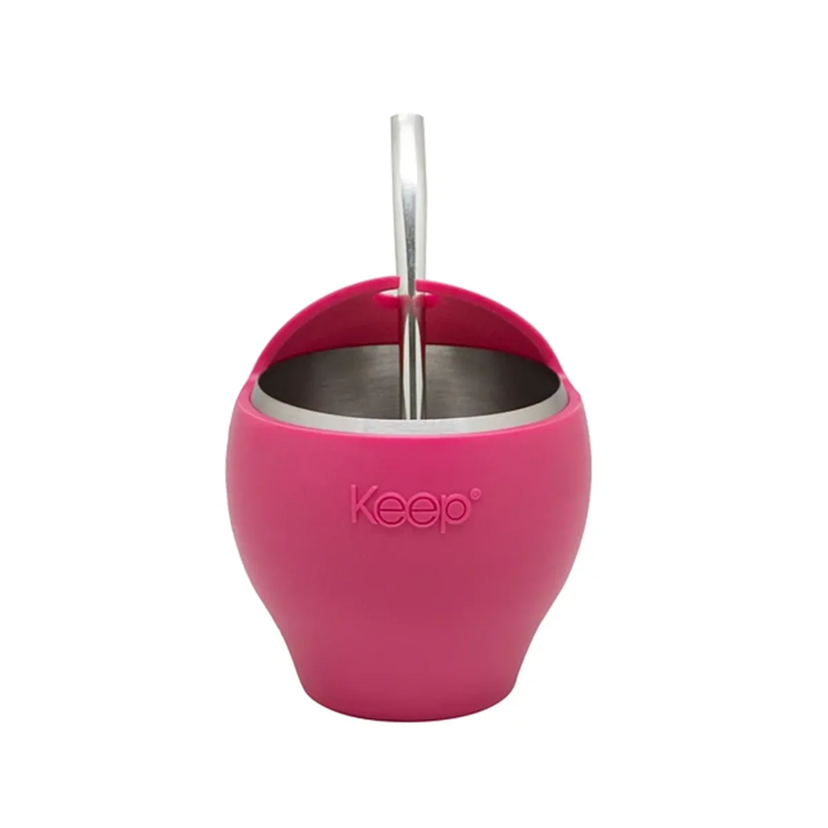 KEEP - Set Mate Siliconado + Bombilla 300 ml Keep Acero Inoxidable Rosa