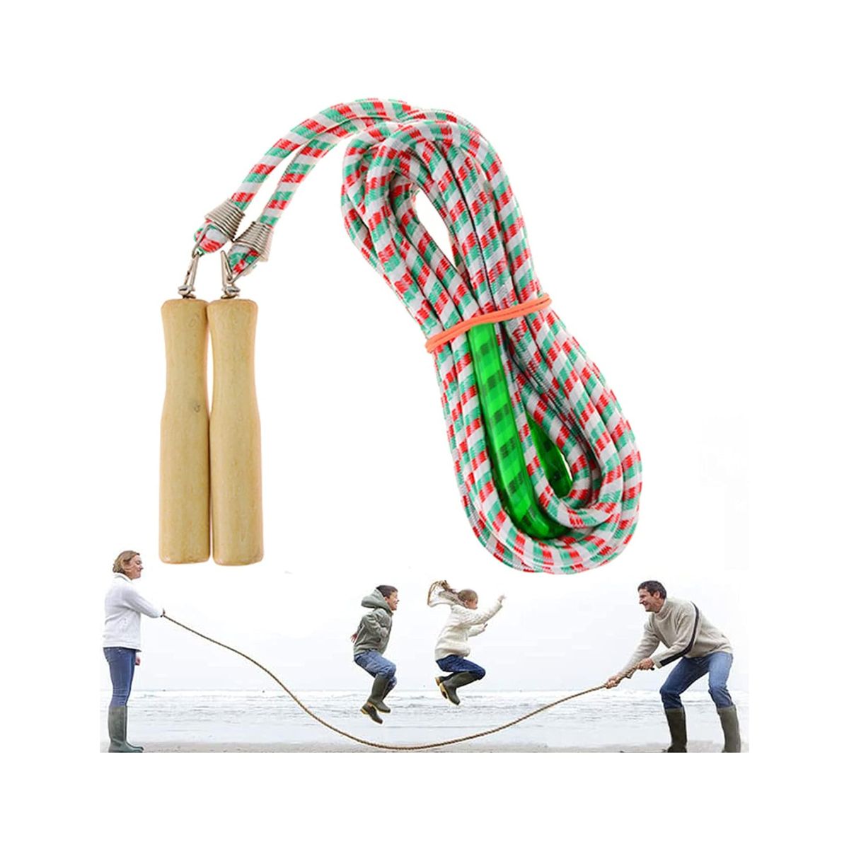 GENERICO - Cuerda Para Saltar 9mts Alta Resistencia Puños de Madera