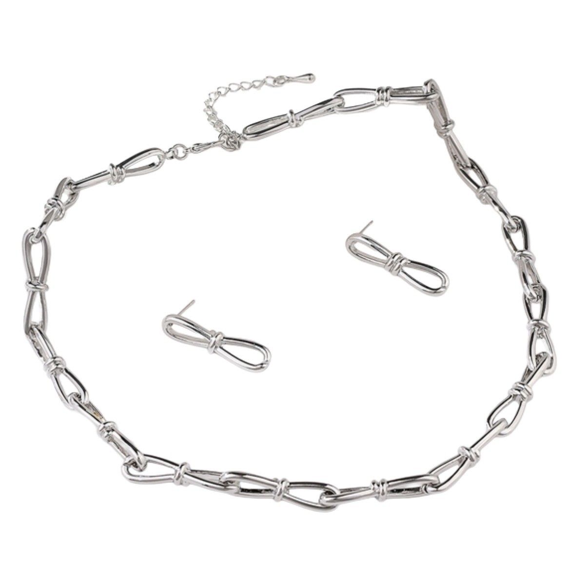 VANE COLLECTION - Collar para mujer cadena eslabones corto inspirado en diseñador moda con baño de rodio