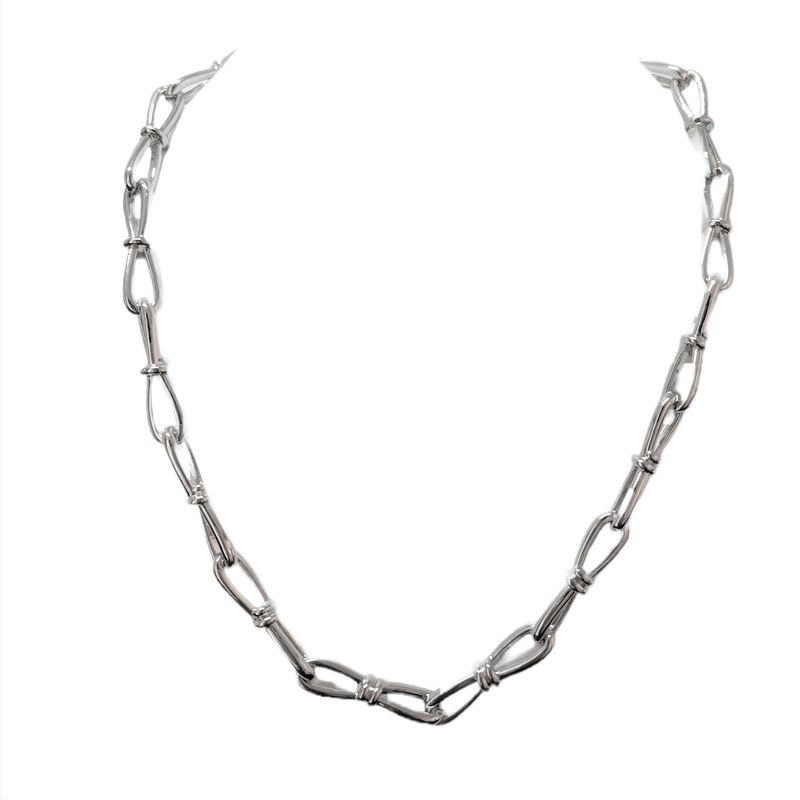 VANE COLLECTION - Collar mujer corto inspirado en diseñador moda eslabones baño de rodio