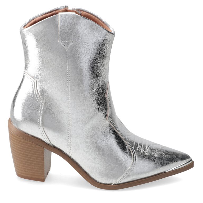 Botin Taco Plateado