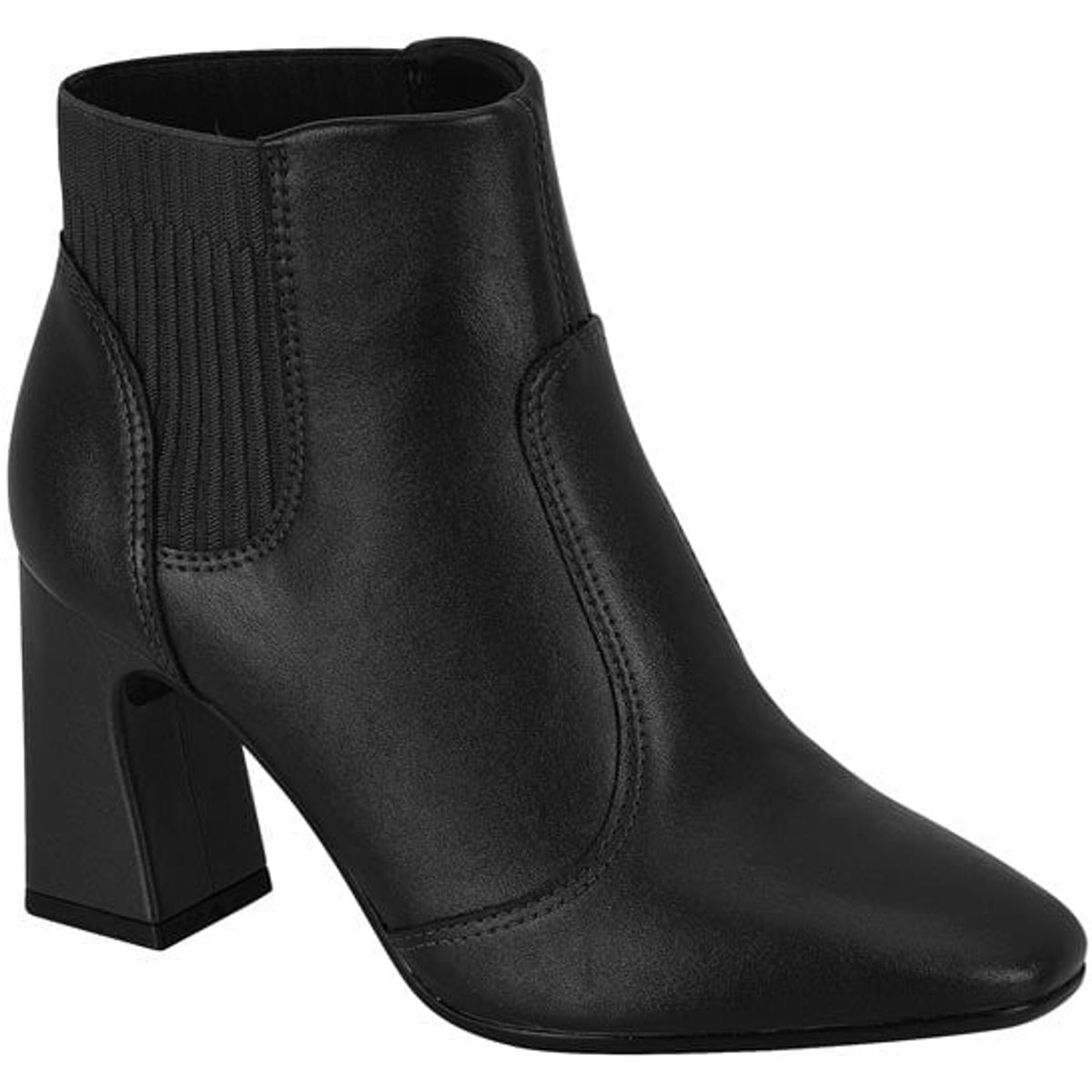 BEIRA RIO - Botin Mujer Taco Cuadrado Negro Beira Rio