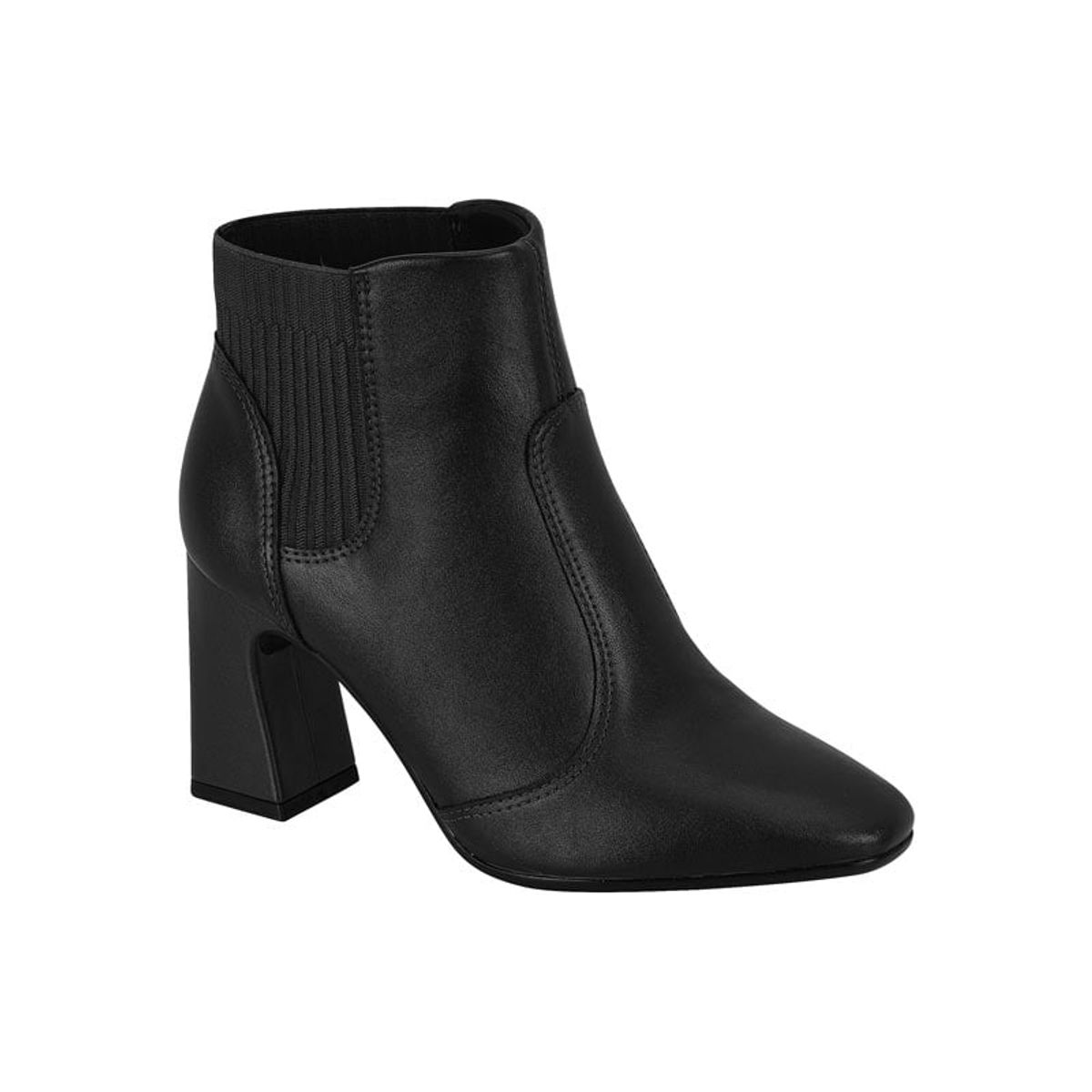 BEIRA RIO - Botin Mujer Taco Cuadrado Negro Beira Rio