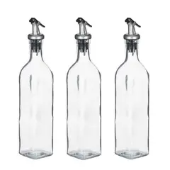 GENERICO - Pack Alcuza 3 Botellas 500mL Aceite Vinagre Soya Cocina