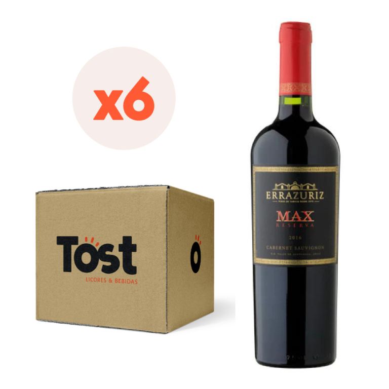 6x Vino Errazuriz Max Cabernet Sauvignon 750cc