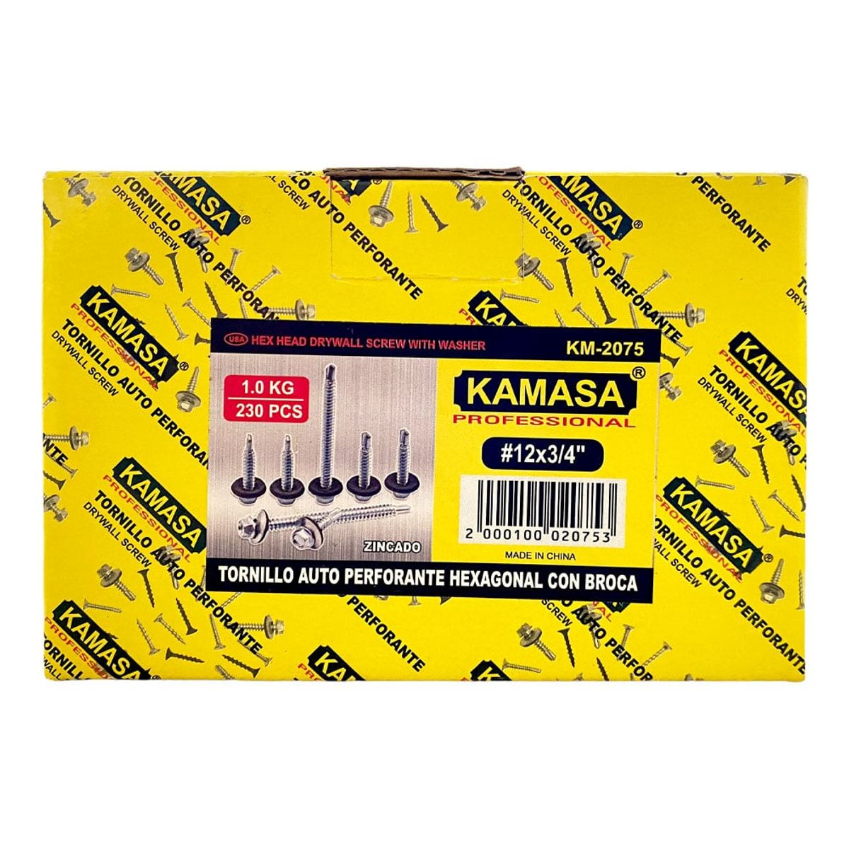KAMASA - Tornillo Autoperforante C/golilla De 12 X ¾puLG - 230 Unds