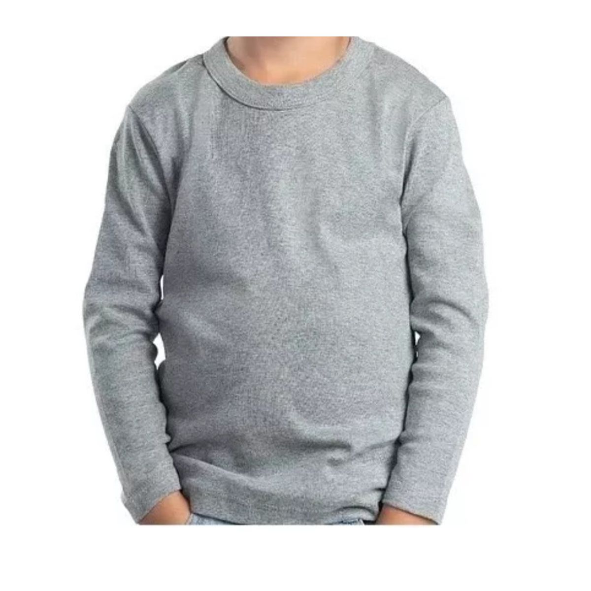 AGW - Pack 3 Camisetas Gris Niño 100% Algodón Manga Larga