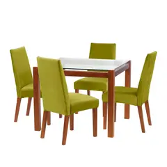 LATAM HOME - Juego De Comedor Barcelona 1000X1000 Silla Cadiz Tela Pistacho