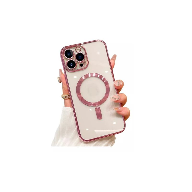 GENERICO - Carcasa Magsafe Protector De Camara Para iPhone 15 Pro Rosa