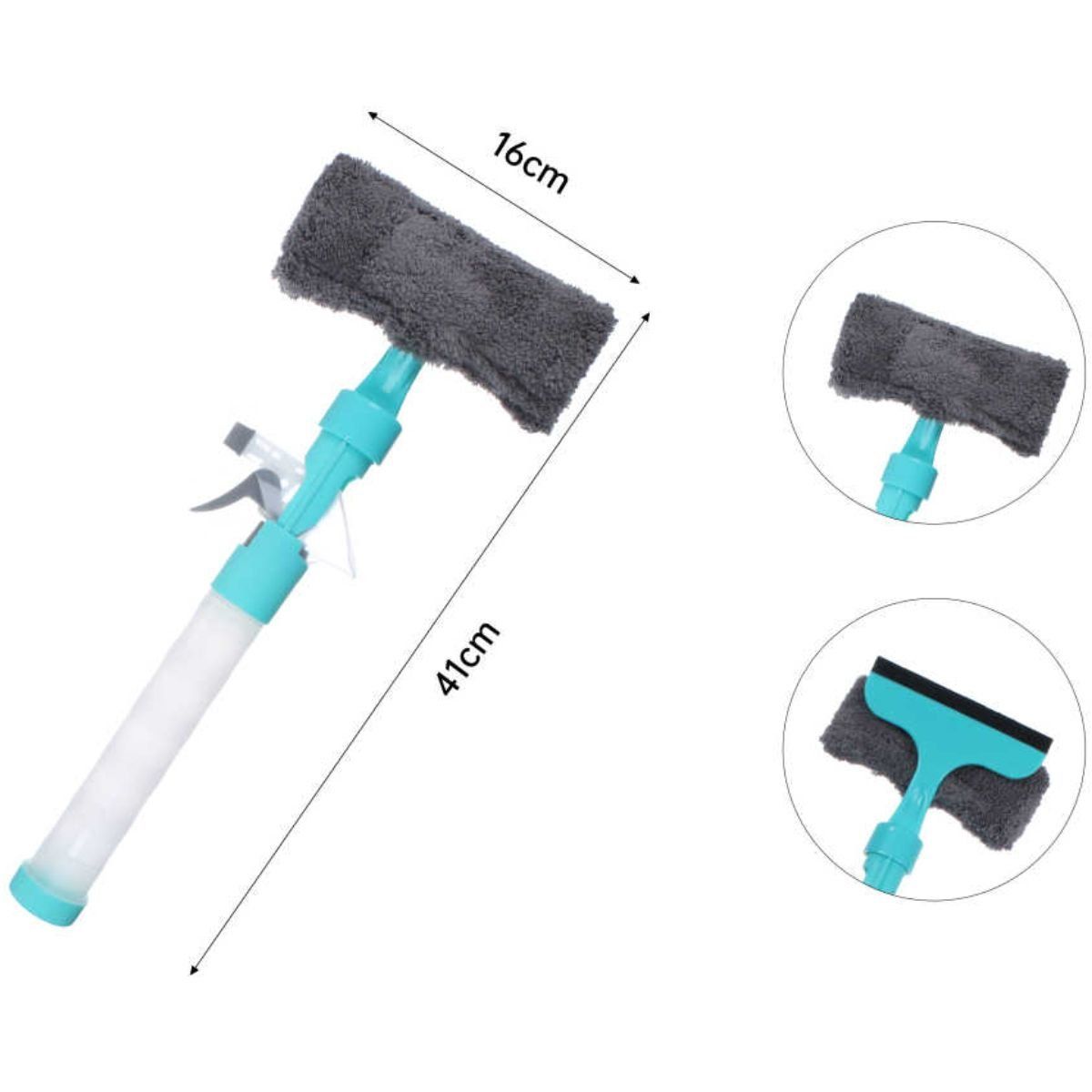 GENERICO - Limpiador Vidrio Cepillo Microfibra Con Dispensador Spray