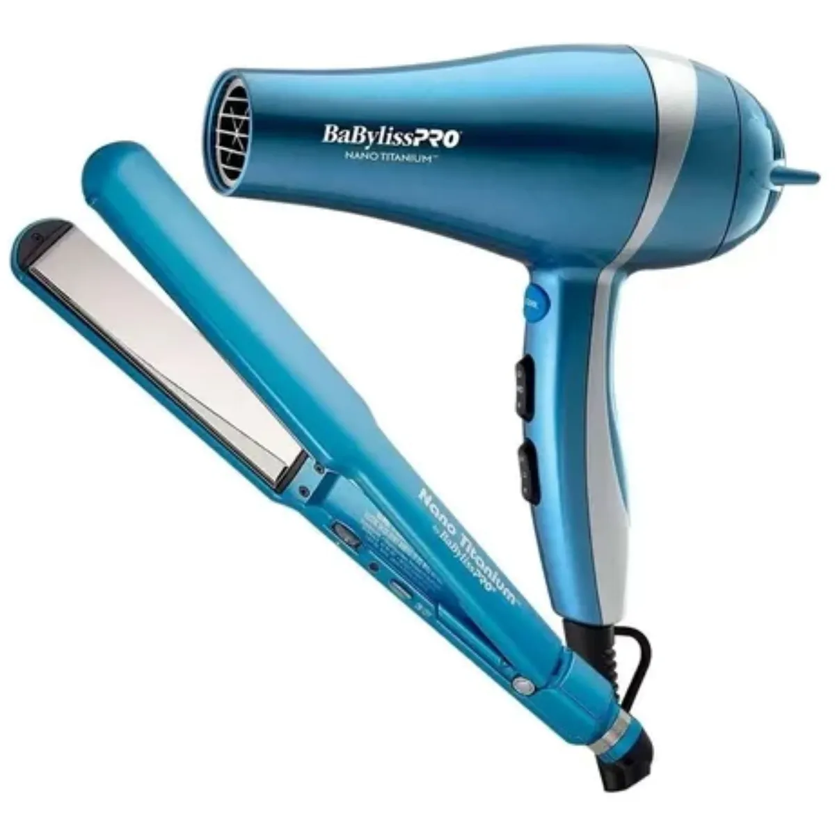 BABYLISS PRO - Kit BabylissPro Plancha UltraDelgada y Secador Ionic Celeste 2UN