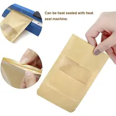 GENERICO - Pack 150 Bolsa Doypack Kraft 9x14cm Almacenaje Alimentos Comida