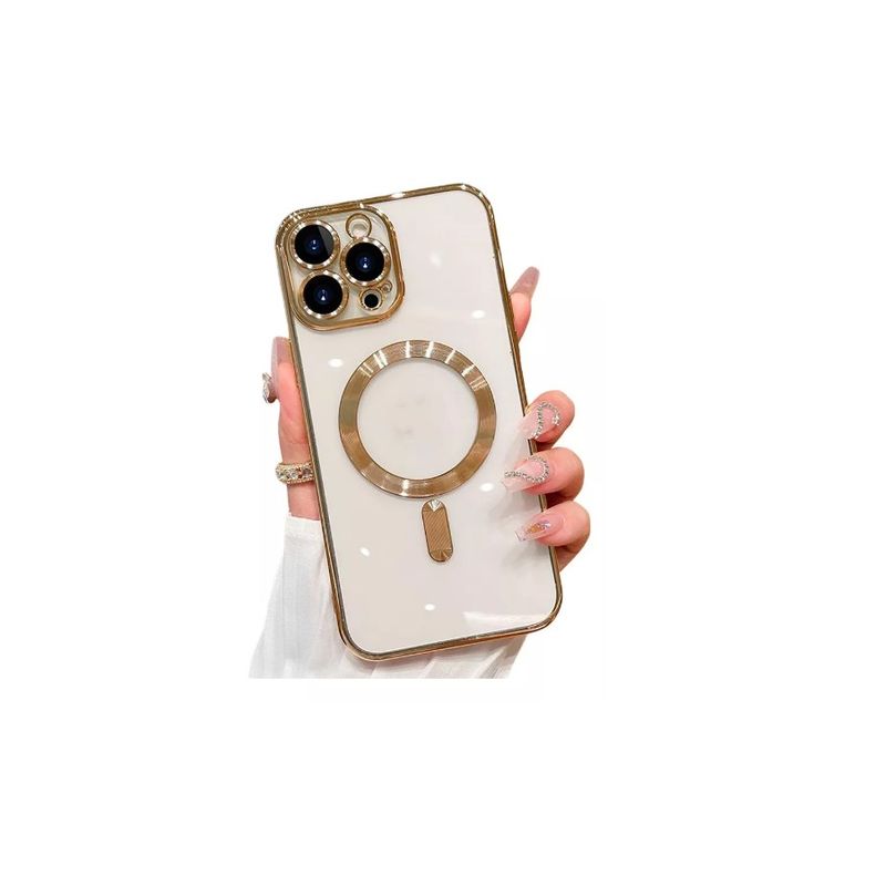 GENERICO - Carcasa Magsafe Protector De Camara Para iPhone 15 Pro Dorado