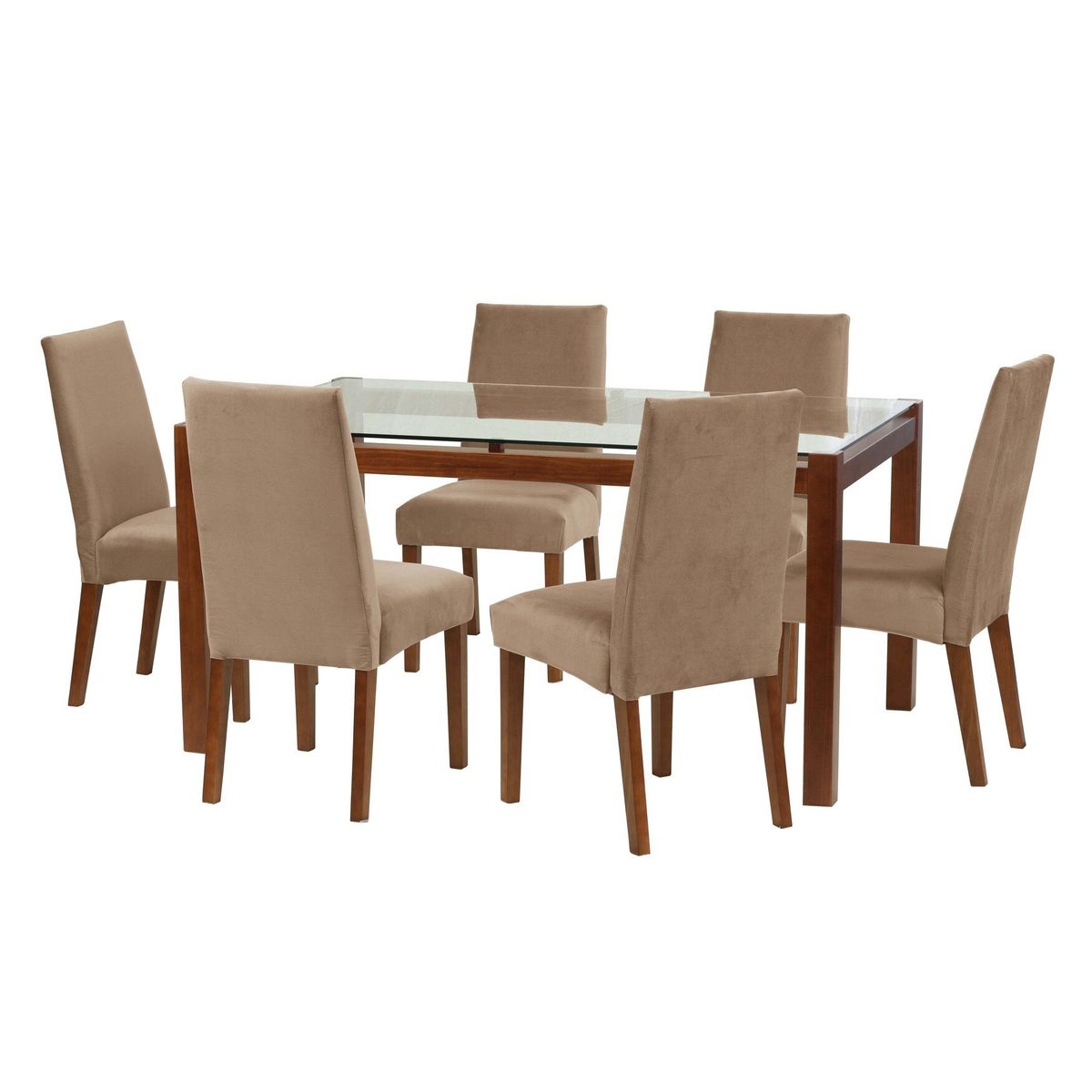 LATAM HOME - Juego De Comedor Barcelona 1600X1000 Silla Cadiz Tela Beige