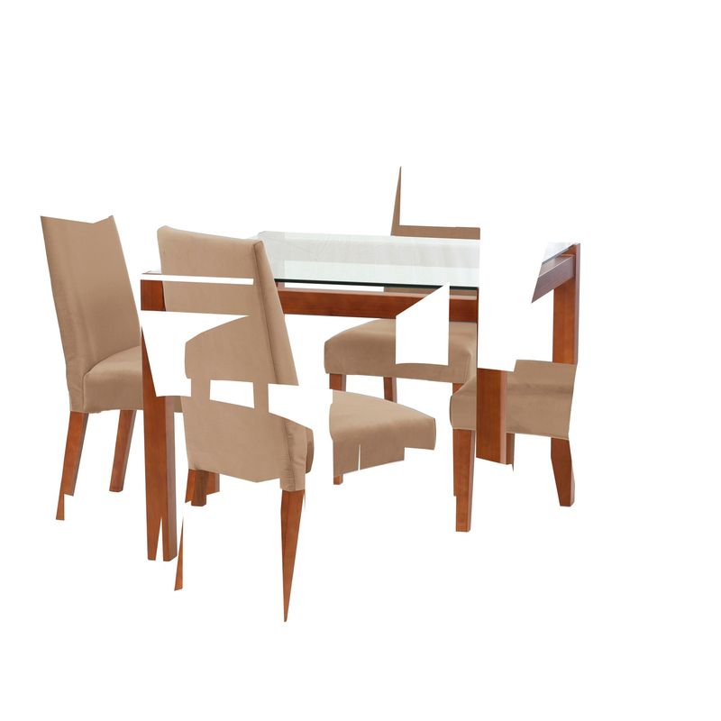 LATAM HOME - Juego De Comedor Barcelona 1000X1000 Silla Cadiz Tela Beige