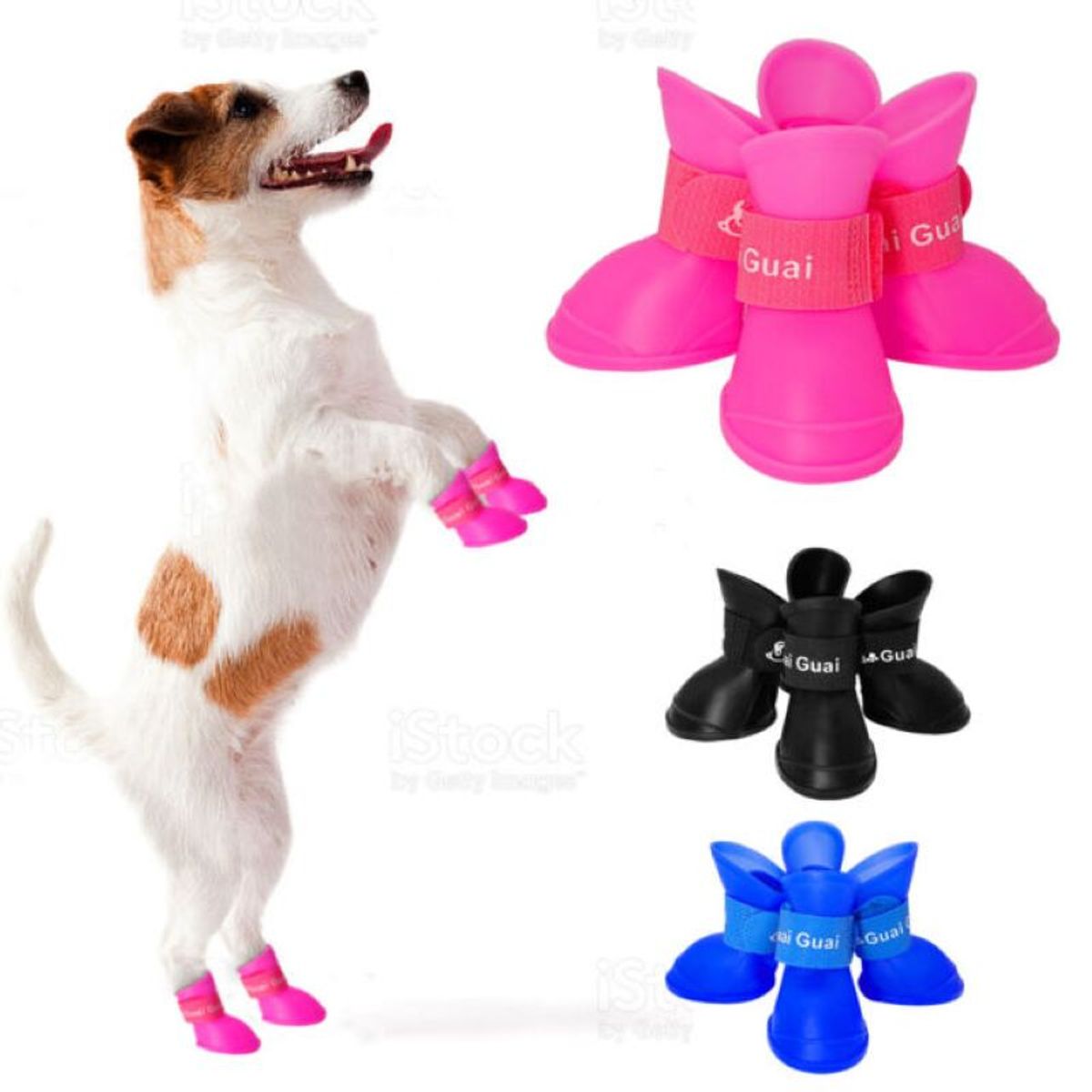 METALFER - Botas Antideslizante Impermeable Mascota Perro Talla S Verde