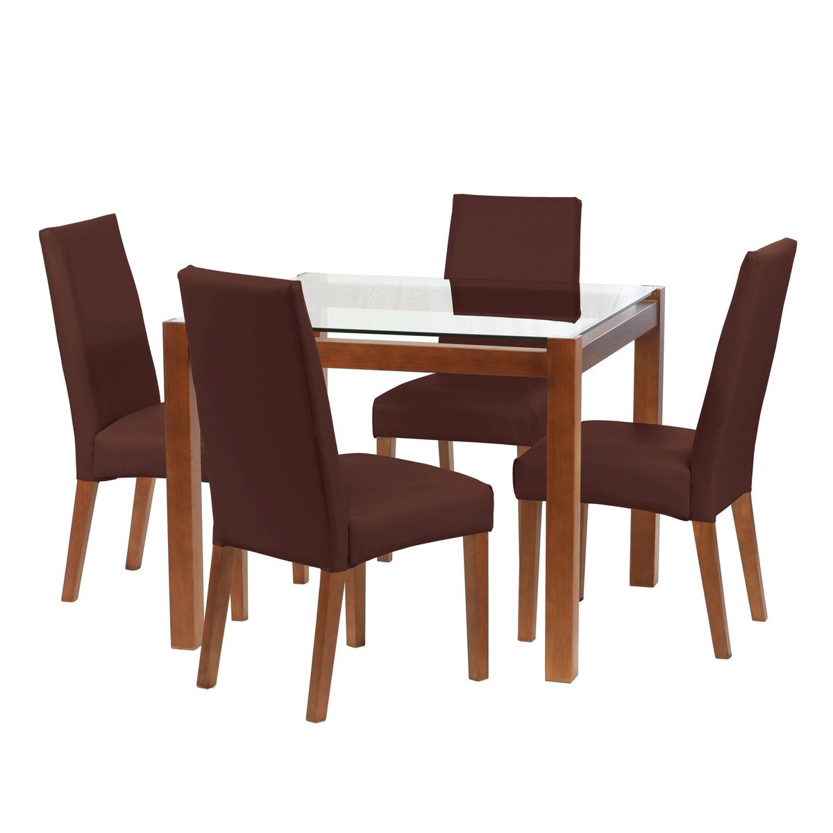 LATAM HOME - Juego De Comedor Barcelona 1000X1000 Silla Cadiz PU Chocolate