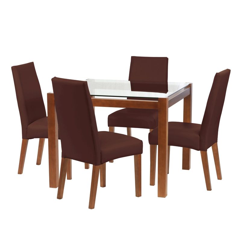 LATAM HOME - Juego De Comedor Barcelona 1000X1000 Silla Cadiz PU Chocolate