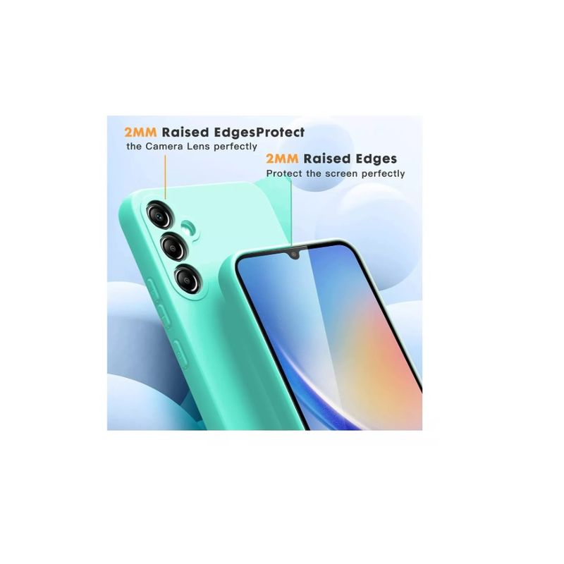 GENERICO - Carcasa Silicona Para Samsung A14 Menta + Lamina Completa