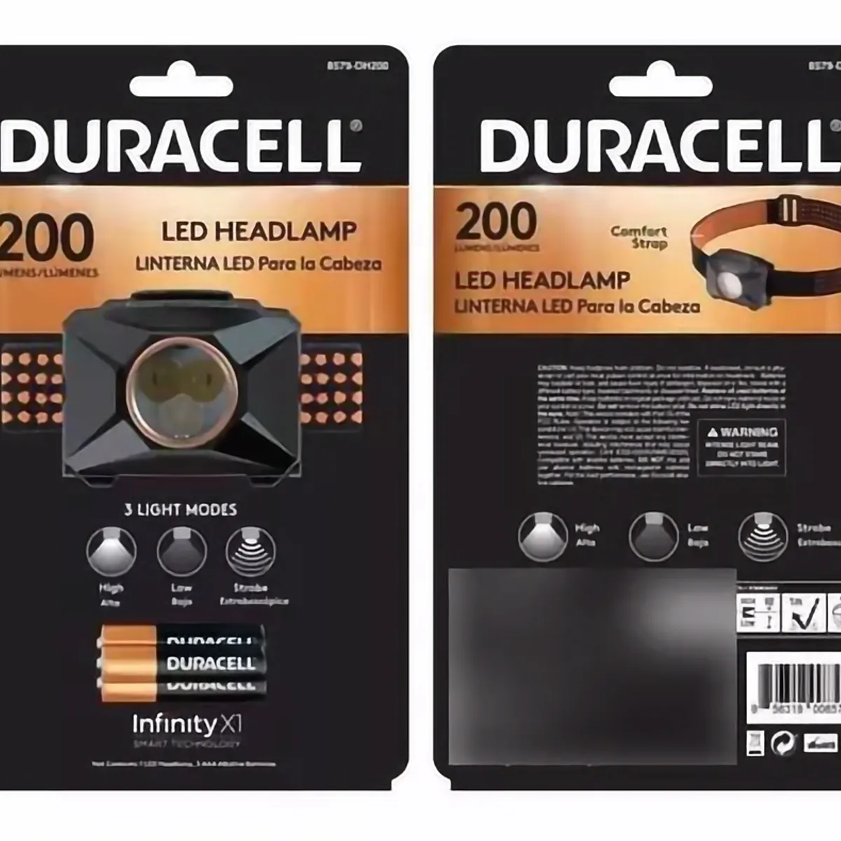 DURACELL - Linterna Duracell De Cabeza O Minero 200 Lum Dh200 Incluye Pilas
