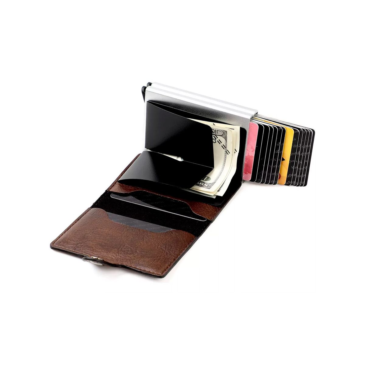 GENERICO - Billetera Tarjetero Doble Ranura Proteccion Rfid Anti Robo