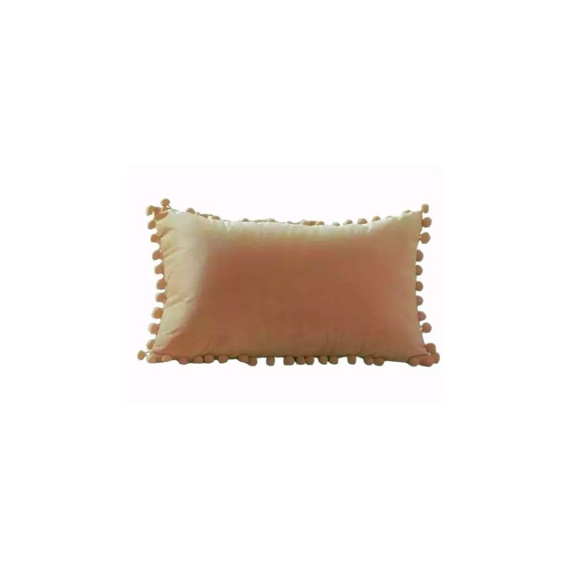 GENERICO - Pack 2 Fundas De Cojin Terciopelo Pompon 30x50