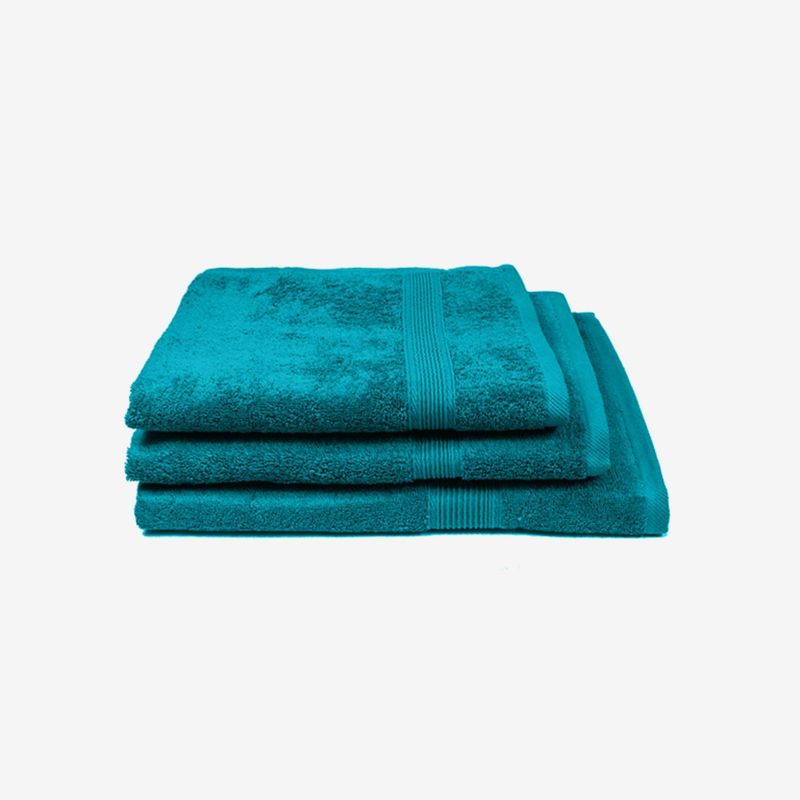 DECO EXPRESS - Toalla de mano - 100% Algodon 550grs 45x90cm Ultra absorbente Turquesa