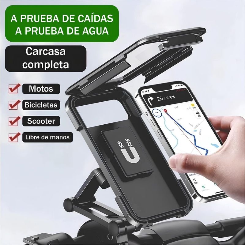 GENERICO - Soporte Smartphone 360° Magnético Para Bicicleta Y Moto