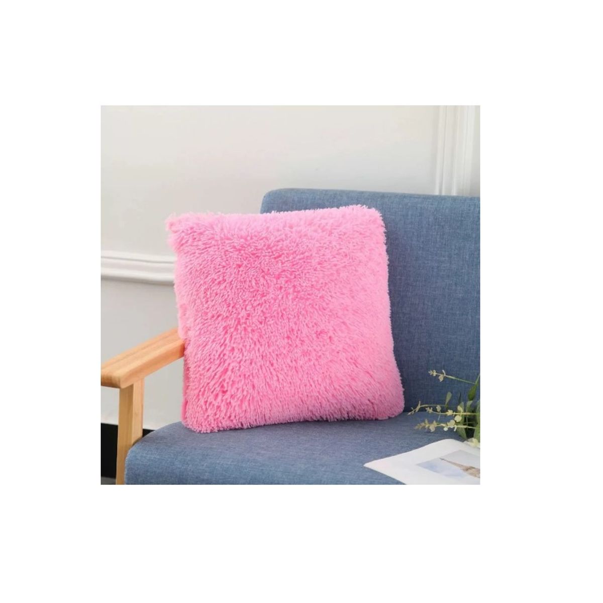 GENERICO - Funda Cojines Decorativo Cojin Peludos Rosa