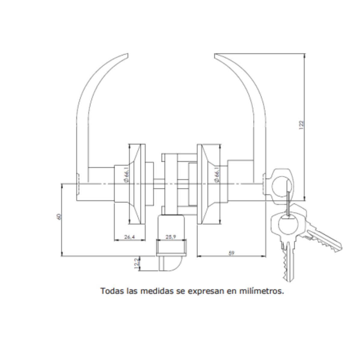 YALE - Cerradura Tubular Yale Y815 Libre Paso
