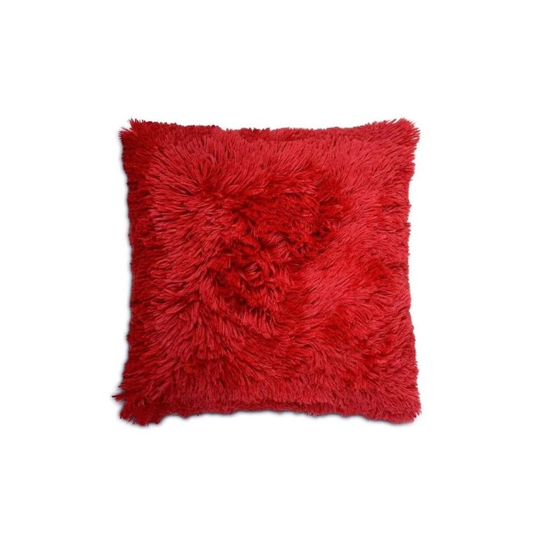 GENERICO - Funda Cojines Decorativo Cojin Peludos Rojo