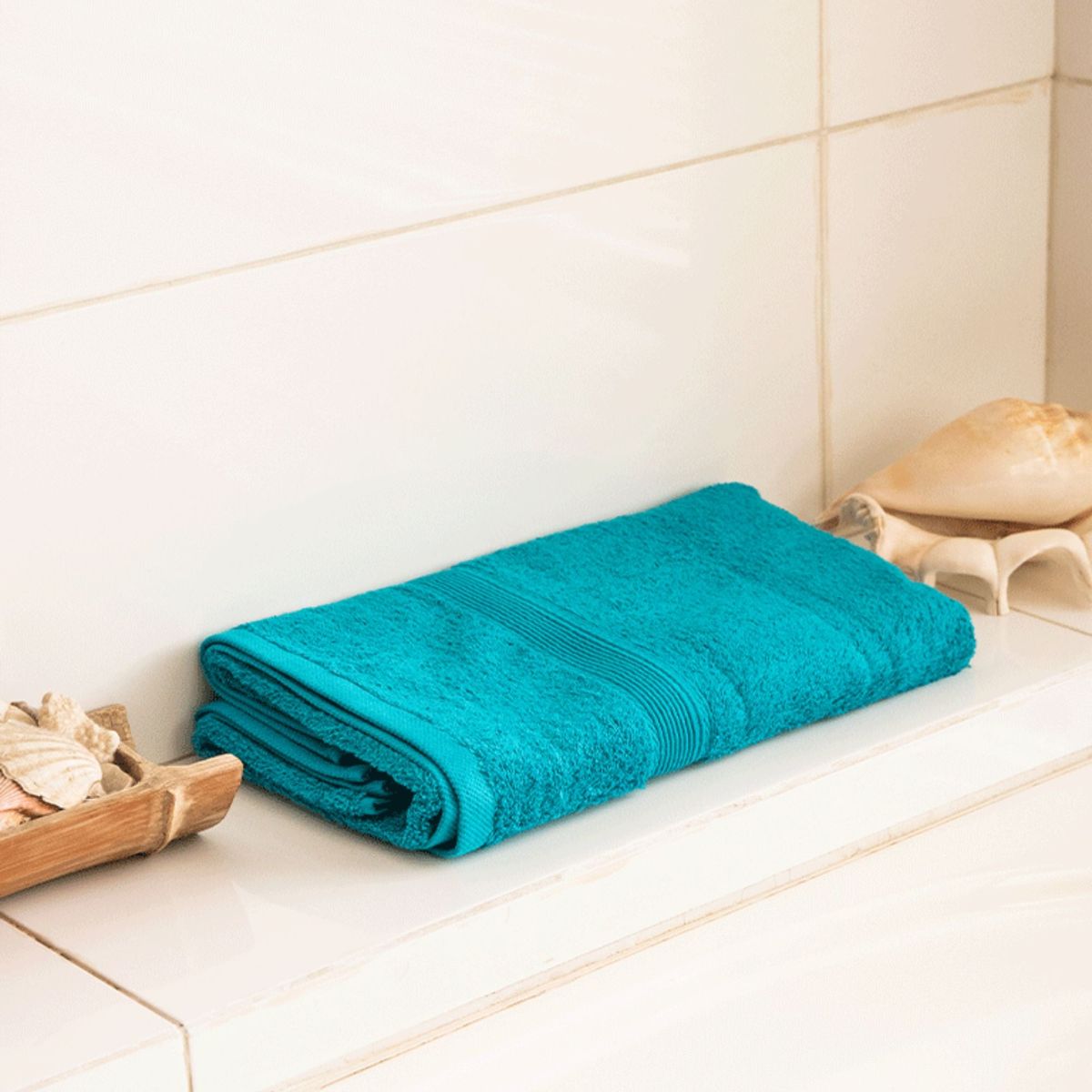 DECO EXPRESS - Toalla de baño - 100% Algodon 550grs 70x140cm Ultra absorbente Turquesa