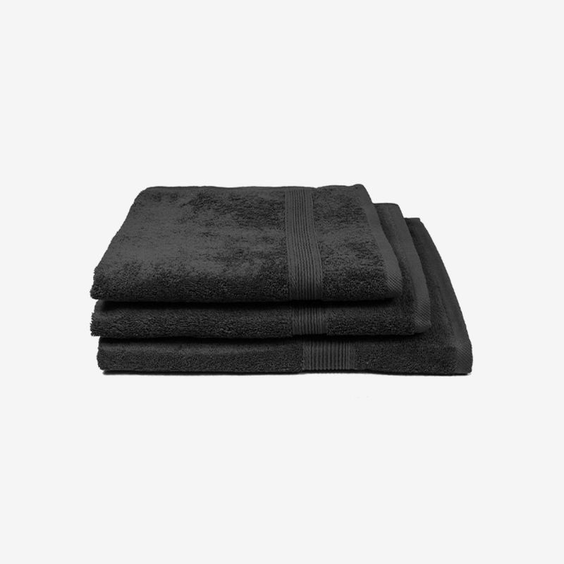 DECO EXPRESS - Toalla de baño Negra - 100% Algodon 550grs 70x140cm