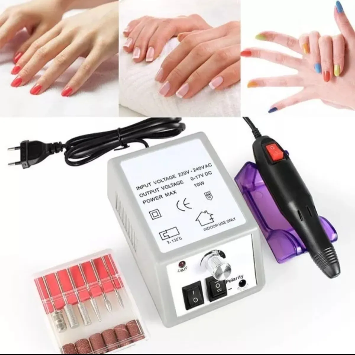 GENERICO - Set Torno Profesional Para Uñas Acrílicas Manicure Pedicure